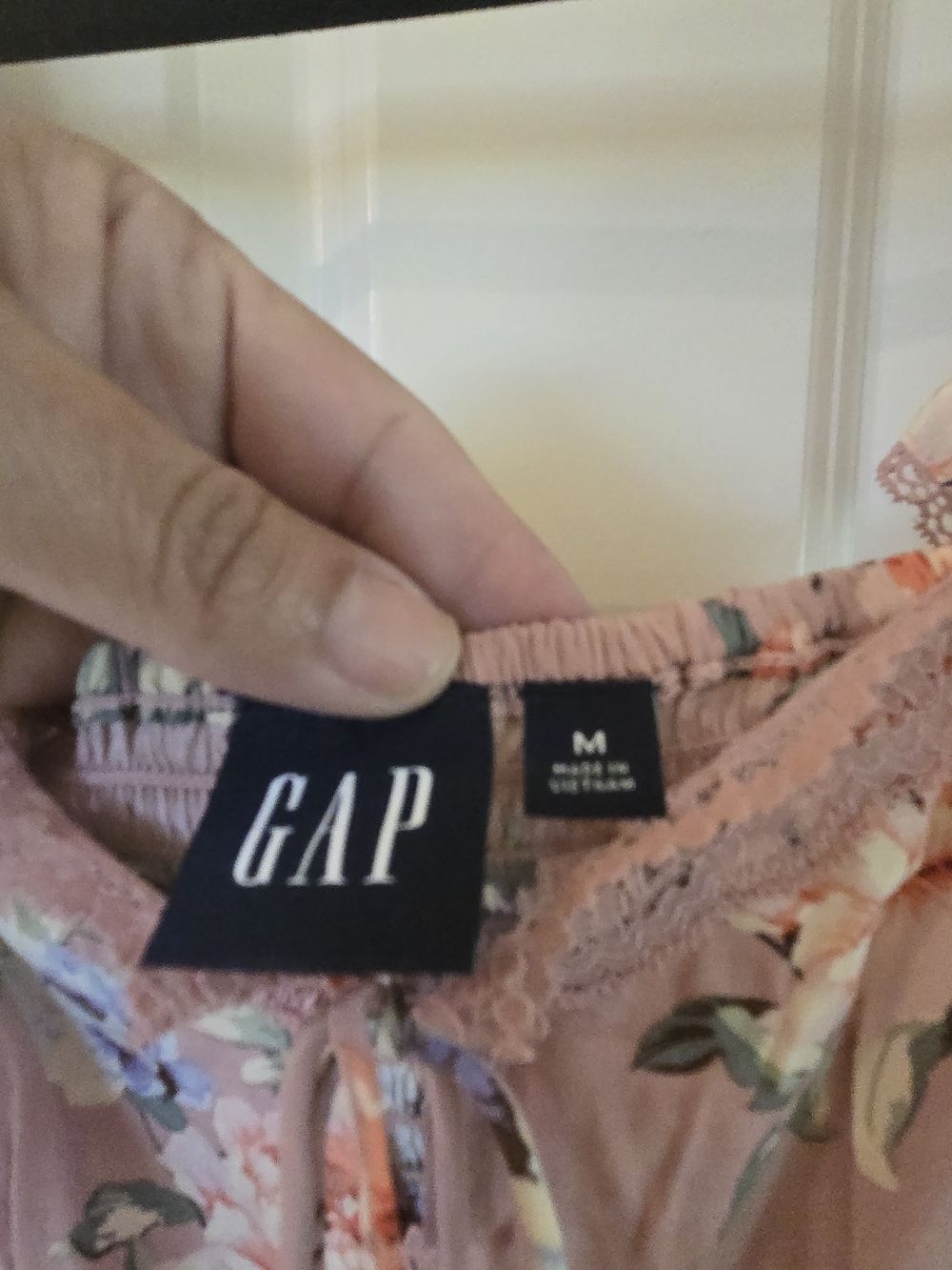 GAP Floral Pink Lace-Trim Mini Dress - Picture 5 of 5